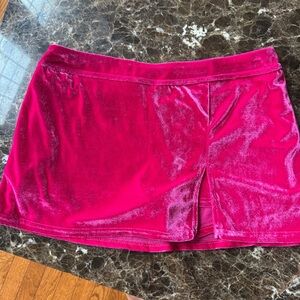 Urban Outfitters Pink Velvet Mini Skirt